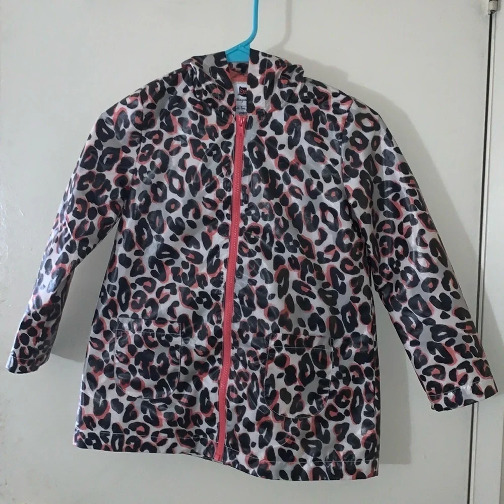 Gymboree Leopard Print Raincoat - Pink and Black